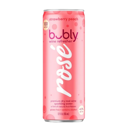Bubly Rose Strawberry Peach 4pk Can